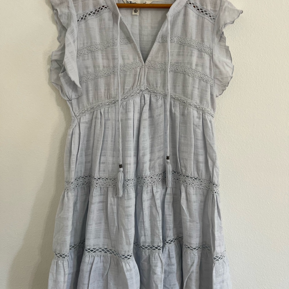 Light Blue Ruffled Dress